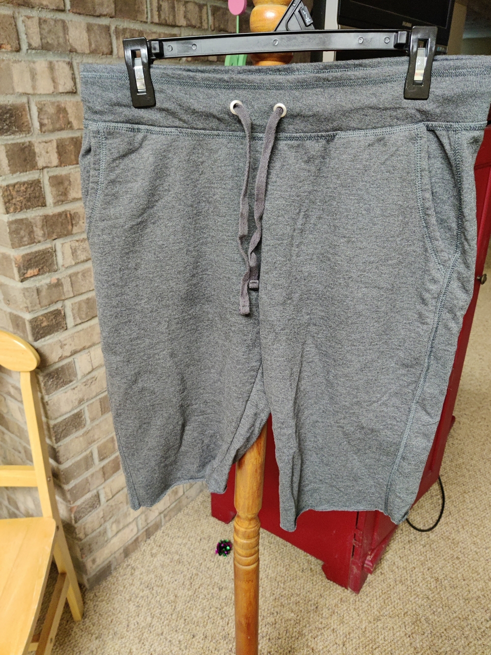 Hanes Women's  Gray Athletic Drawstring Shorts, Large